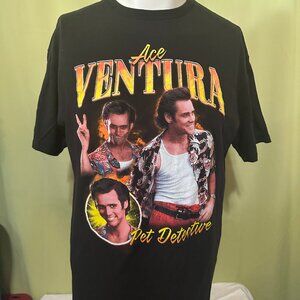 Ace Ventura Pet Detective Men's Black T Shirt Size Large Morgan Creek Production